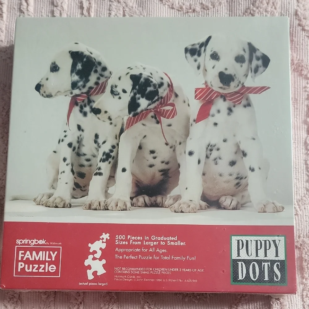 Puppy Dots Family Puzzle - Black and White